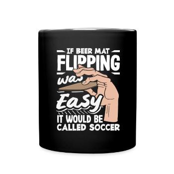 Beer mat turn over game beer - Full Colour Mug - black - Front