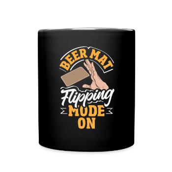 Bierdeckel Umdrehen Spiel Bier - Tasse einfarbig - Schwarz - Vorne