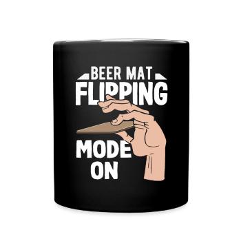 Bierdeckel Umdrehen Spiel Bier - Tasse einfarbig - Schwarz - Vorne
