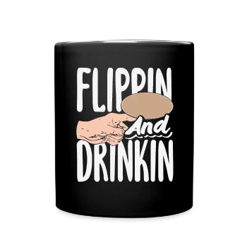 Bierdeckel Umdrehen Spiel Bier - Tasse einfarbig - Schwarz - Vorne