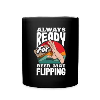 Bierdeckel Umdrehen Spiel Bier - Tasse einfarbig - Schwarz - Vorne
