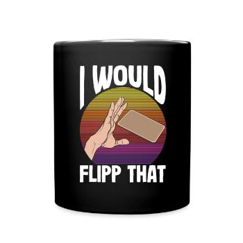 Beer mat turn over game beer - Full Colour Mug - black - Front