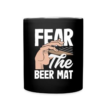Bierdeckel Umdrehen Spiel Bier - Tasse einfarbig - Schwarz - Vorne