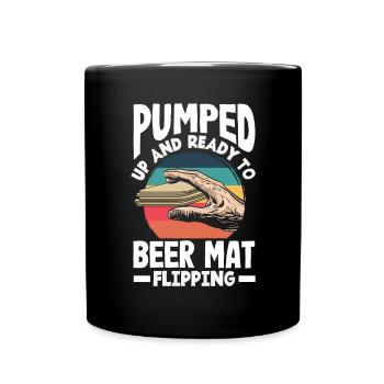 Beer mat turn over game beer - Full Colour Mug - black - Front