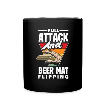 Bierdeckel Umdrehen Spiel Bier - Tasse einfarbig - Schwarz - Vorne