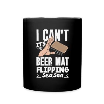 Bierdeckel Umdrehen Spiel Bier - Tasse einfarbig - Schwarz - Vorne