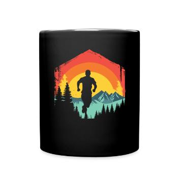 Running design for runners at the marathon - Full Colour Mug - black - Front