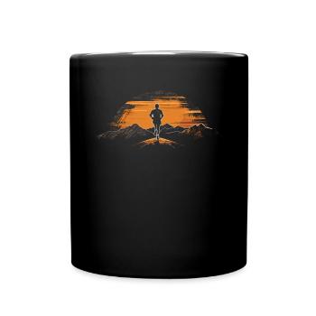 Running design for runners at the marathon - Full Colour Mug - black - Front