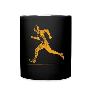 Running design for runners at the marathon - Full Colour Mug - black - Front