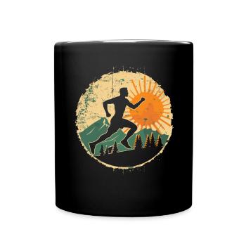Running design for runners at the marathon - Full Colour Mug - black - Front