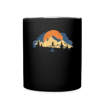 Running design for runners at the marathon - Full Colour Mug - black - Front