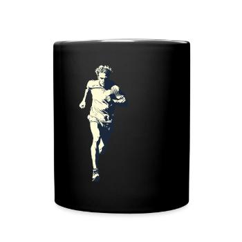 Running design for runners at the marathon - Full Colour Mug - black - Front