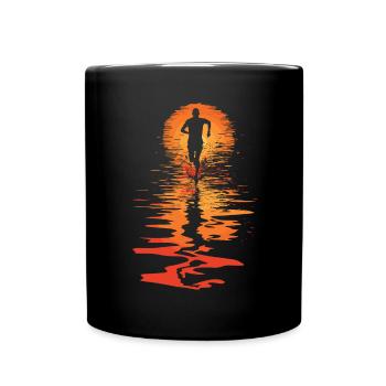 Running design for runners at the marathon - Full Colour Mug - black - Front