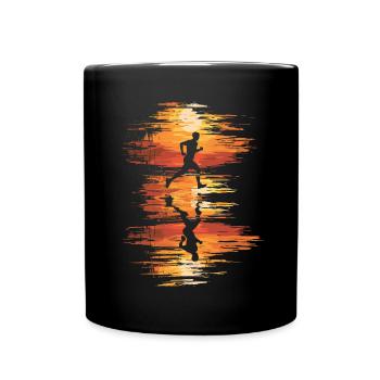 Running design for runners at the marathon - Full Colour Mug - black - Front