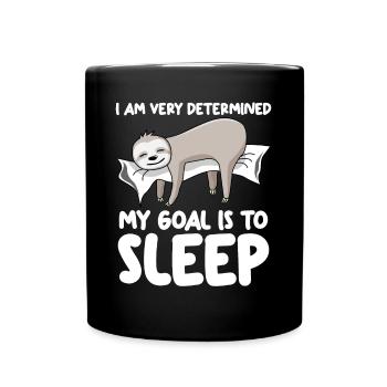 Sleeping Sloth Lazy Sloths Slow - Full Colour Mug - black - Front