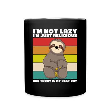 Lazy Sloth Sloths Tired Sleeping Slow - Full Colour Mug - black - Front