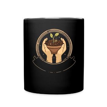 Permakultur Lebensmittel Compost - Tasse einfarbig - Schwarz - Vorne