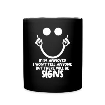 Middle Finger Misanthrope Sarcasm - Tasse einfarbig - Schwarz - Vorne
