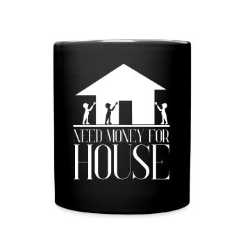 Propriétaire Maison de pendaison de crémaillère Bâtiment - Mug uni - noir - Devant