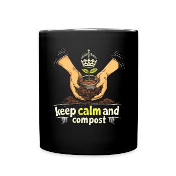Permakultur Lebensmittel Compost - Tasse einfarbig - Schwarz - Vorne