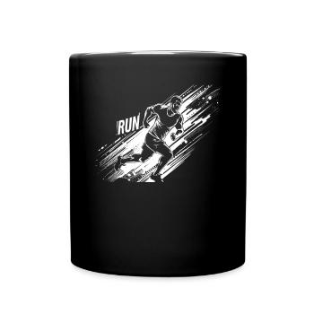 Running design for runners at the marathon - Full Colour Mug - black - Front