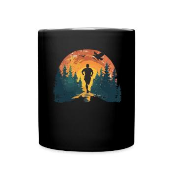 Running design for runners at the marathon - Full Colour Mug - black - Front
