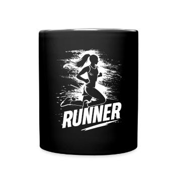 Running design for runners at the marathon - Full Colour Mug - black - Front