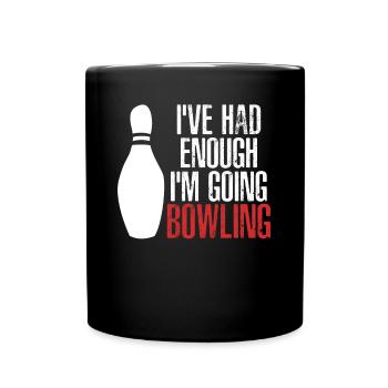Boule de bowling Quilles Bowling Bowling à dix quilles - Mug uni - noir - Devant