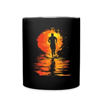 Running design for runners at the marathon - Full Colour Mug - black - Front