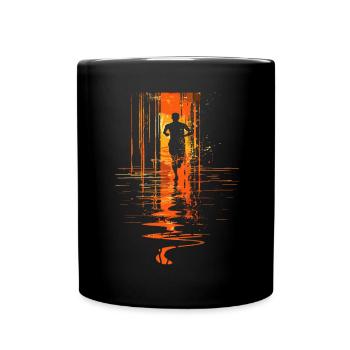 Running design for runners at the marathon - Full Colour Mug - black - Front