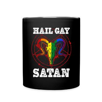 Hail Gay Satan Goth Gay Pride Baphomet Lgbt Pride - Mug uni - noir - Devant