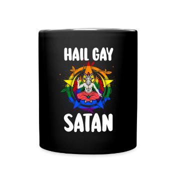 Hail Gay Satan Goth Gay Pride Baphomet Lgbt Pride - Tasse einfarbig - Schwarz - Vorne