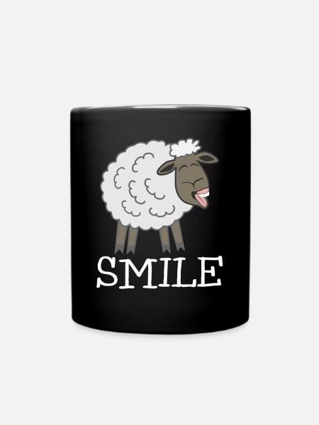 Smiling Sheep - Tasse einfarbig - Schwarz