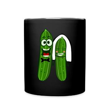 Mariage de marié de mariée de concombre - Mug uni - noir - Devant