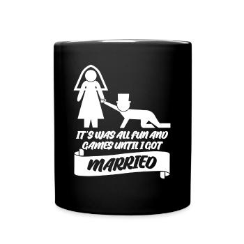Wedding Bride Groom Best Man Groomsmen - Tasse einfarbig - Schwarz - Vorne
