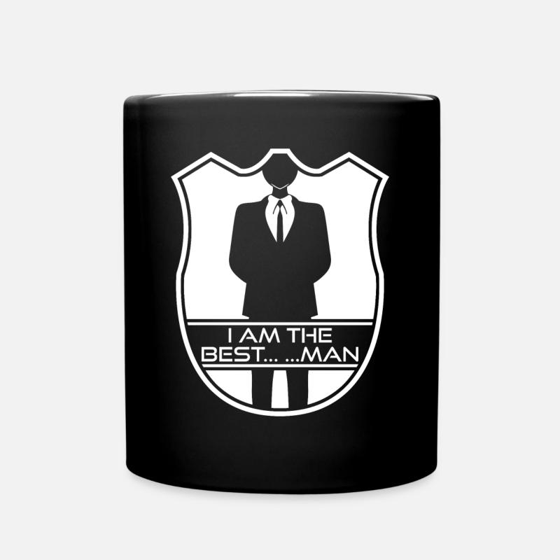 Best Man Groomsmen Bride Groom - Full Colour Mug - black