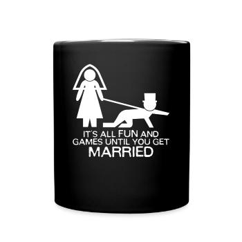 Bride Groom Best Man Wedding Groomsmen - Tasse einfarbig - Schwarz - Vorne