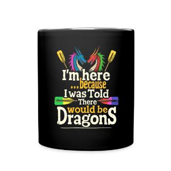 Drôle de pagaie de bateau-dragon - Mug uni - noir - Devant