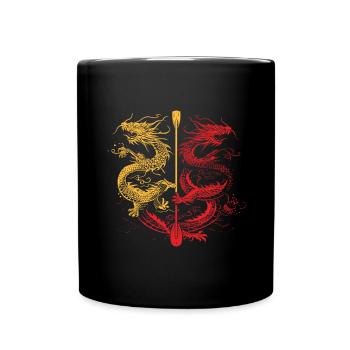 Drôle de pagaie de bateau-dragon - Mug uni - noir - Devant
