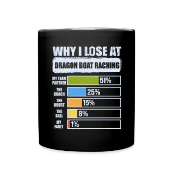 Lustiges Drachenboot-paddel - Tasse einfarbig - Schwarz - Vorne