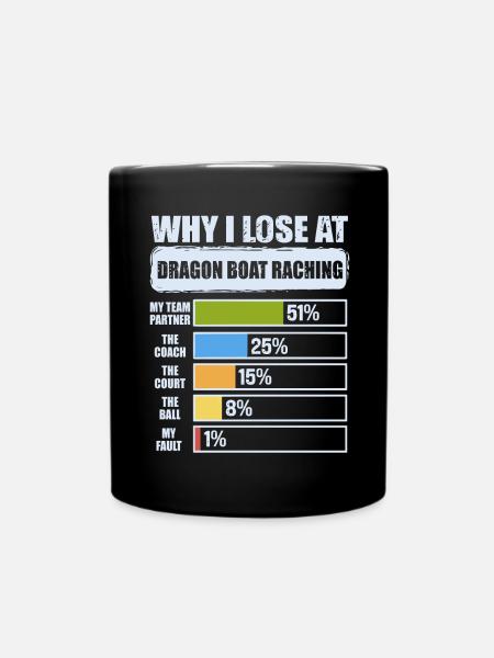 Lustiges Drachenboot-paddel - Tasse einfarbig - Schwarz