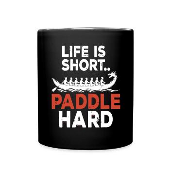 Funny Dragon Boat Paddle - Full Colour Mug - black - Front