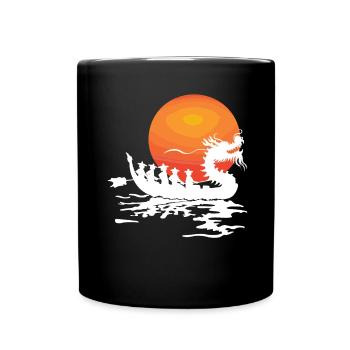 Funny Dragon Boat Paddle - Full Colour Mug - black - Front