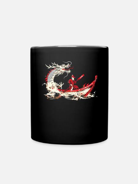 Lustiges Drachenboot-paddel - Tasse einfarbig - Schwarz
