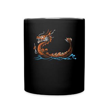 Lustiges Drachenboot-paddel - Tasse einfarbig - Schwarz - Vorne