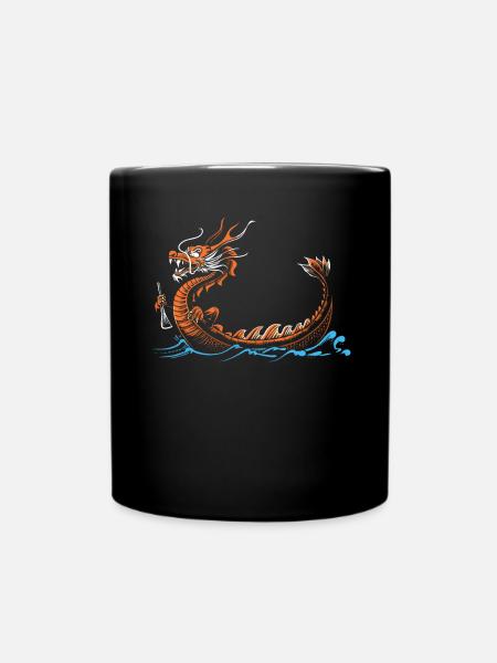 Lustiges Drachenboot-paddel - Tasse einfarbig - Schwarz