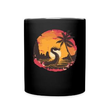 Funny Dragon Boat Paddle - Full Colour Mug - black - Front