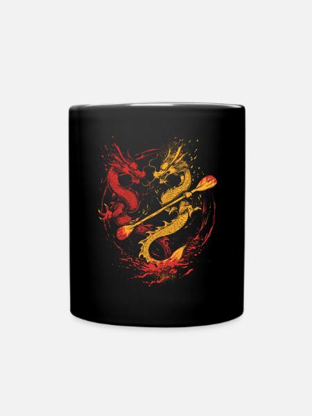 Lustiges Drachenboot-paddel - Tasse einfarbig - Schwarz