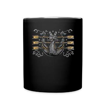 Funny Dragon Boat Paddle - Full Colour Mug - black - Front