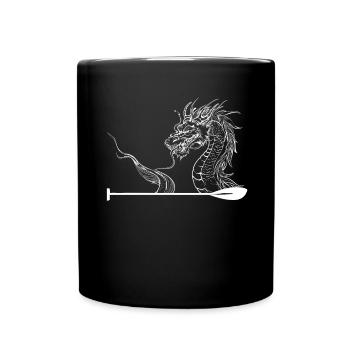 Funny Dragon Boat Paddle - Full Colour Mug - black - Front